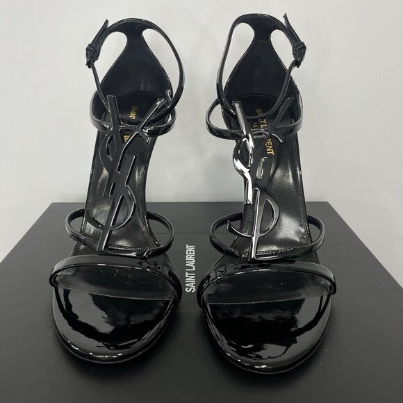 Saint Laurent Cassandra YSL Logo Sandals Black Size 42 Used - Picture 4 of 14